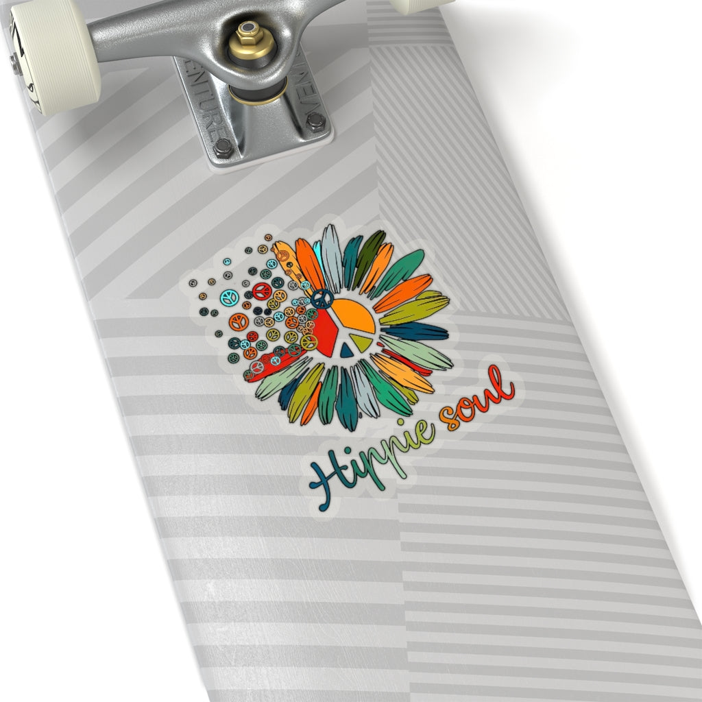 1 Pcs Sticker Decor Daisy Peace Sign Hippie Soul Sticker, Flower Hippie Soul Sticker, Hippie Soul Sticker, Flower Lovers Gifts Sticker, Hippie Sticker Sticker size custom Sticker for Laptop Decal Wall Kiss-Cut Stickers