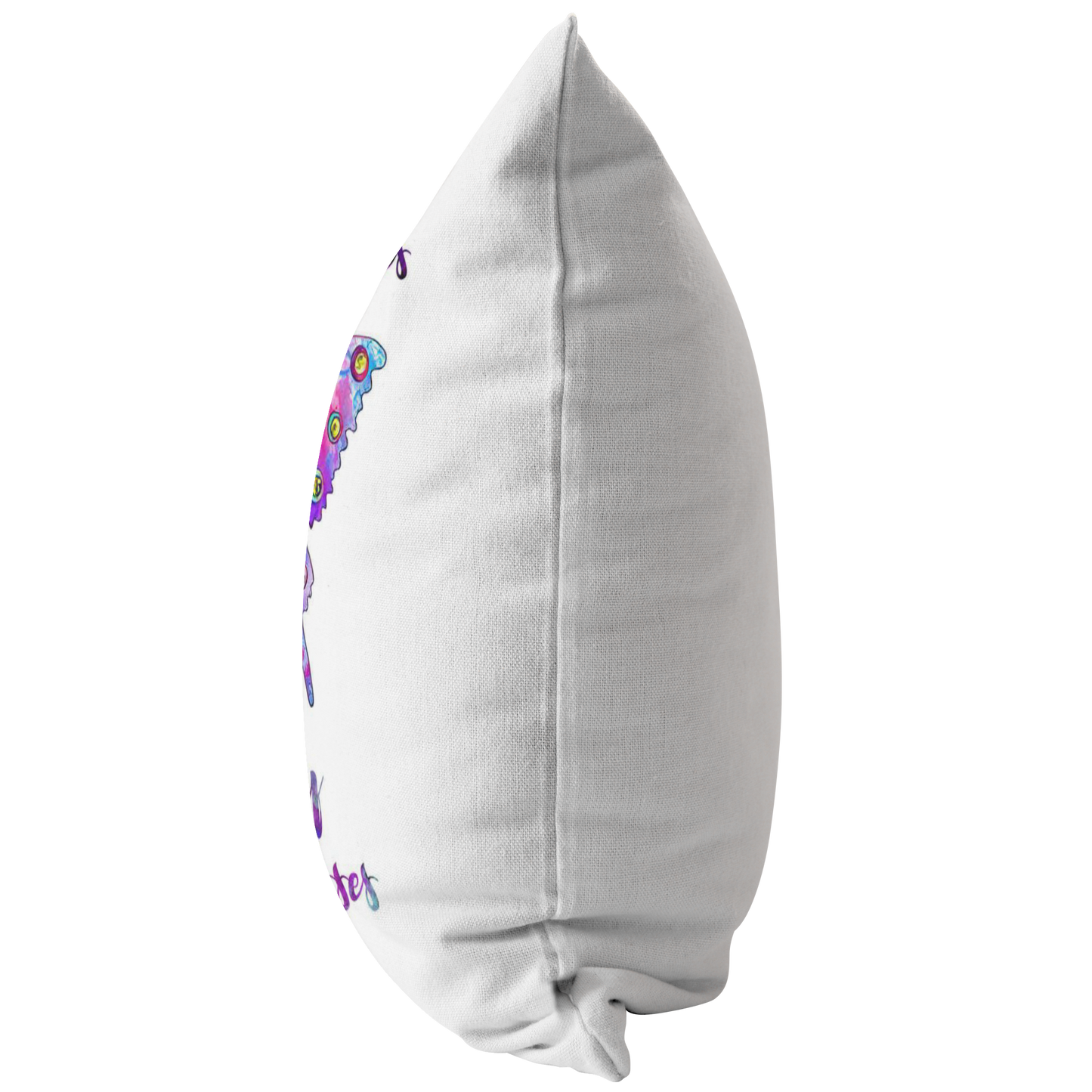Meaningful Gifts Throw Pillow Rainbow Wishes, Butterfly Kisses Gift Family Unisex Awesome On Birthday, Decor Home Durable 16"x16" - Zip Cover with Insert ASIN: B08FXBJVZ3