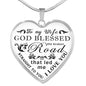 Lovely Husband Wife heart Pendant - Meaningfull Birthday Gift for wife - God Blessed The Broken Road - Romantic Valentine Gift For love Wife , Woman