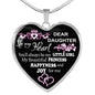 Personalized to My Beautiful Daughter Heart Pendant Custom Engraved Necklace for Girls -You Will Always Be My Litter Girl -Meaningful Gift for KidTeenagers Children On Birthday, Xmas n-05.12