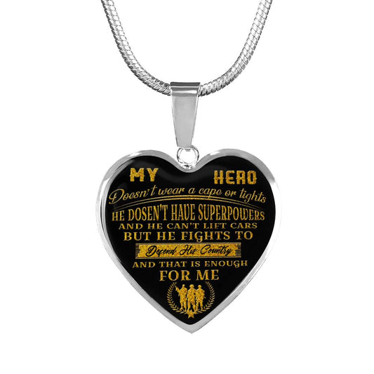 Soldier Heart Pendant Necklace  Meaningful Veteran Gifts From Wife/ Dad/ Mom..