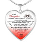 To My Daughter Heart Necklace Pendant - Best From Dad For Daughter n-05.12