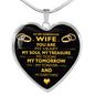 Last-Minute kerstcadeau voor vrouw - u bent mijn hart mijn ziel aangepaste roestvast stalen ketting n-05.12