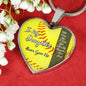 to my daughter baseball heart necklace