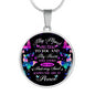 My Mind Still Talks To You Butterfly In Loving Memory Cirle Pendant Necklace – Memorial Pendant Gift For Loss