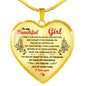 To My Beautiful Girl Necklace Heart Pendant Luxury Jewelry Gift I Love You Life n-05.12