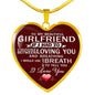 Love Gift To My Girlfriend Heart Pendant - Meaningful BIrthday gift for woman - Boyfriend Girlfriend Necklace - Novelty Valentine Gifts