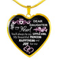 Personalized to My Beautiful Daughter Heart Pendant Custom Engraved Necklace for Girls -You Will Always Be My Litter Girl -Meaningful Gift for KidTeenagers Children On Birthday, Xmas n-05.12