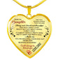 Dear My Daughter Love Dad Heart Pendant Necklace Custom - Daughter Gifts from Dad n-05.12
