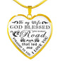 Lovely Husband Wife heart Pendant - Meaningfull Birthday Gift for wife - God Blessed The Broken Road - Romantic Valentine Gift For love Wife , Woman
