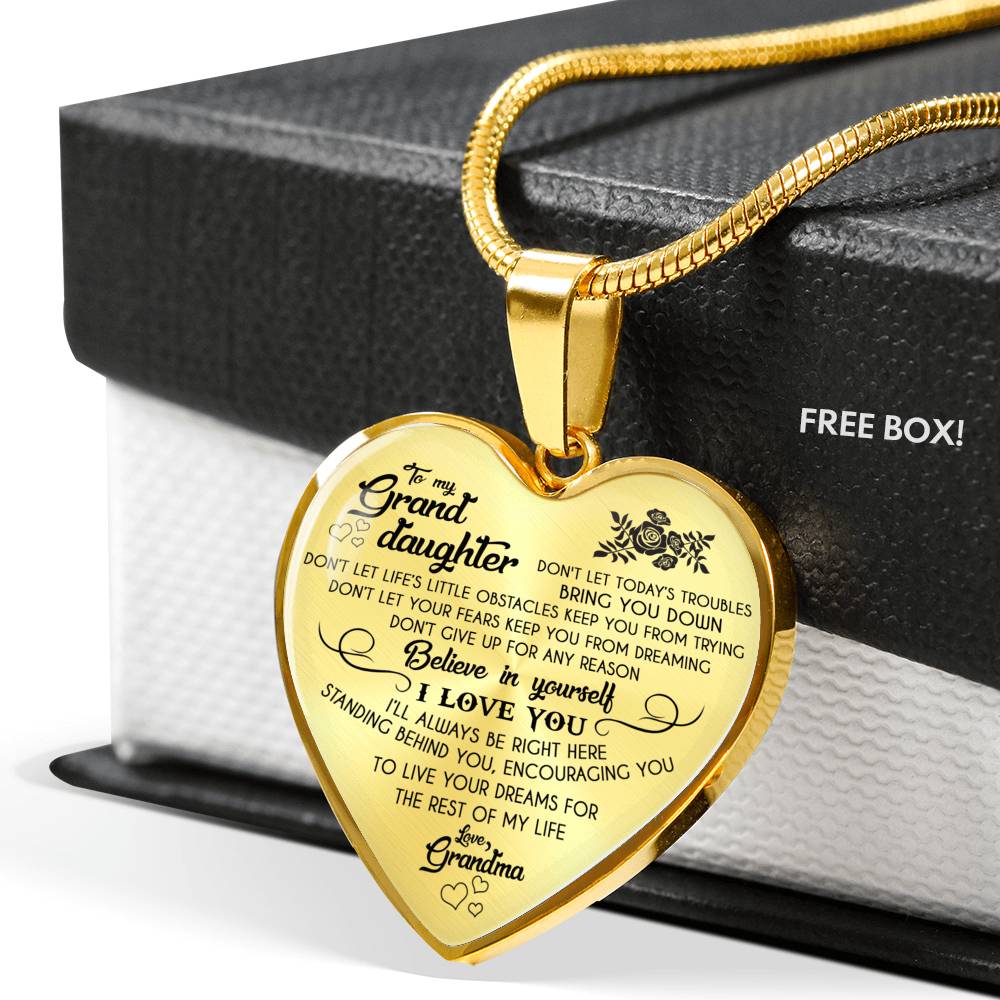 To My Granddaughter Necklace Gift Granddaughter from Grandma Necklace Pendant n 05.12