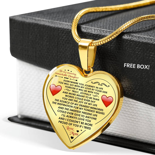 Pendant Necklace To My Daughter - Love Mom Christmas, Birthday Gifts for Girl n-05.12