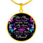 My Mind Still Talks To You Butterfly In Loving Memory Cirle Pendant Necklace – Memorial Pendant Gift For Loss