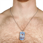 Men Military dog tag - Necklace Pendant - P51 Mustang - Independence Day 4th July