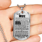 My Love Necklace - To My Wife Dog Tag Jewelry - LIMITED VERSION - Love You For All That You Are- Happy Birthday Gifts For Women Silver/18 K plated Stainless Steel