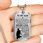 To My Son Dog Tag - Samurai warrior Necklace - Unique Birthday Gifts for Kids