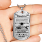 Daughter Dog Tag - Necklace pendant - Personalized Birthday Gifts From Dad