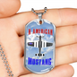 US Independence Day Dog Tag - AMERICAN MUSTANG - Necklace Jewelry.for 4th July.