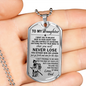 Bushido Pendant Necklace - Samurai Daughter Dog tag Unique Gifts idea