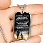 to My Daughter Dog Tag Custom Love Dad - Never Lose Necklace Pendant Chains - Father Daughter Gifts for Christmas Birthday Gag Gift Jewelry Silver/Gold