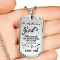 To My Husband/Boyfriend Dog Tag Chain - Inspirational Valentines Gifts Love Wife White/silver on the back side