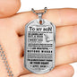 NEW VERSION - Unique Gifts For Boys - Son Father Necklace - Dog Tag For Boys On Birthday, Christmas