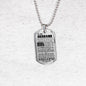 My Love Necklace - To My Husband Dog Tag Jewelry - LIMITED VERSION - Meaningful Quote - Unique Gifts For Men on Birthday
