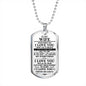 Meaningful Quote to My Wife Never Forget That I Love You Dog Tag Necklace Birthday Anniversary Graduation Gift Wife Necklace 30 inch Chain Luxury Necklace (Silver) Stainless Steel