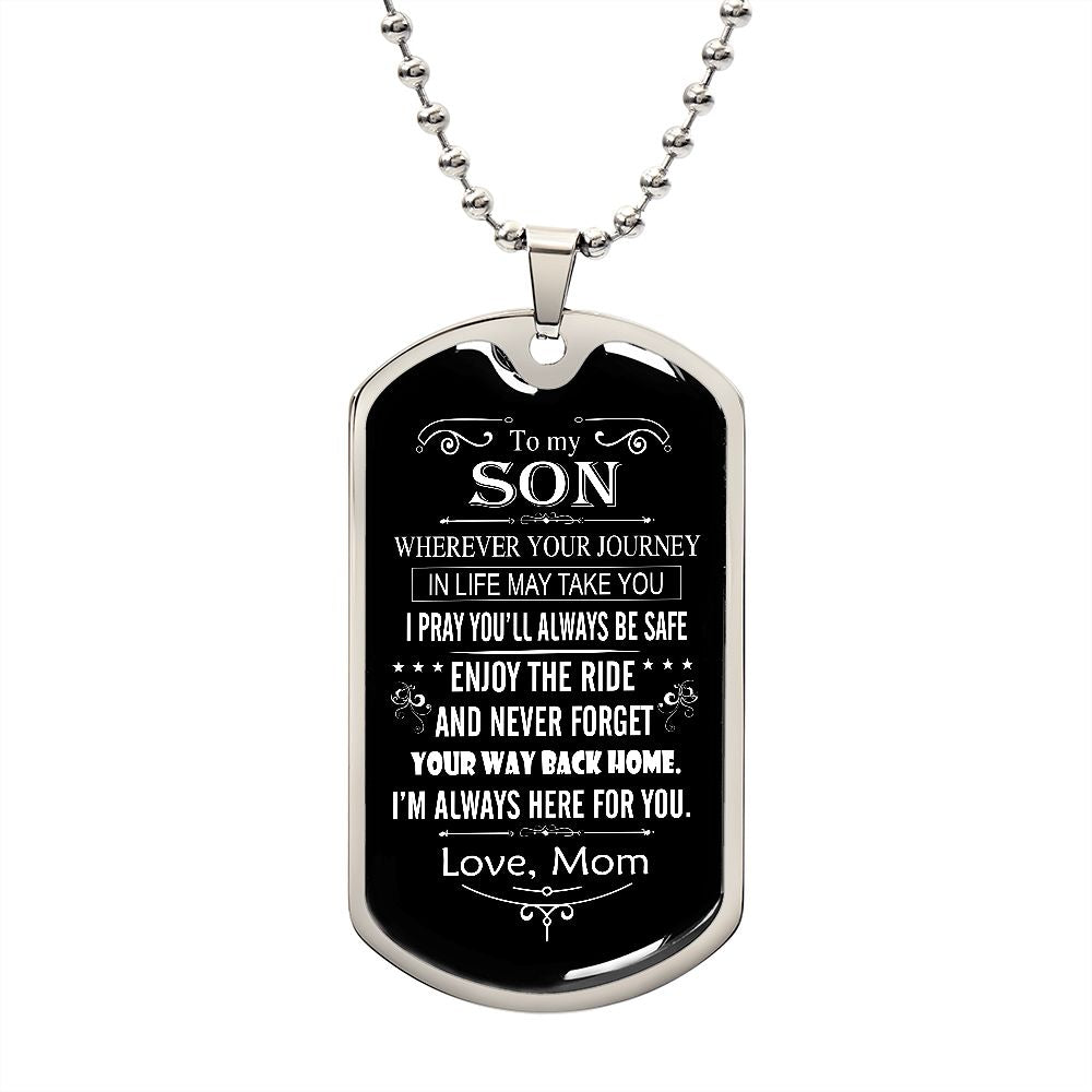 B0BK4L1M66 Necklace for Son, Gift for Adult Son, To My Son From Mom, Son Gifts From Mom and Dad, Mother and Son Necklace Birthday Christmas Cuban Link Chain Necklace for athletes Confirmation Gifts fro Teen boys
