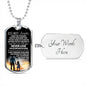 to My Daughter Dog Tag Custom Love Dad - Never Lose Necklace Pendant Chains - Father Daughter Gifts for Christmas Birthday Gag Gift Jewelry Silver/Gold