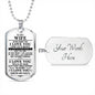 Meaningful Quote to My Wife Never Forget That I Love You Dog Tag Necklace Birthday Anniversary Graduation Gift Wife Necklace 30 inch Chain Luxury Necklace (Silver) Stainless Steel