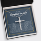 Wedding Gift for Daughter in Law Cross necklace, Welcoming Daughter in Law Into, Gift for Bride from Mother in Law Necklace, Daughter in Law Jewelry, White Gold Necklace for Daughter-in-Law CZ Cross Necklace