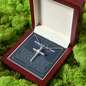 Wedding Gift for Daughter in Law Cross necklace, Welcoming Daughter in Law Into, Gift for Bride from Mother in Law Necklace, Daughter in Law Jewelry, White Gold Necklace for Daughter-in-Law CZ Cross Necklace