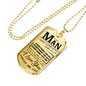 To My Man Dog Tag Chain - Men military Pendant husband-19.12