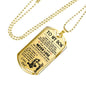 18k Gold Plated Dog Tag For Son - Father and Son Viking Necklace Pendant - Customized Gifts Ideas For Child From Dad On Birthday, Xmas..