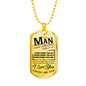 To My Man Dog Tag Chain - Men military Pendant husband-19.12