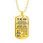 To My Son Dog Tag - Military Chain silver - Unique Birthday Gifts for Kids