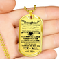 Daughter Dog Tag - Necklace pendant - Personalized Birthday Gifts From Dad