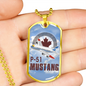 Men Military dog tag - Necklace Pendant - P51 Mustang - Independence Day 4th July