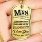 To My Man Dog Tag Chain - Men military Pendant husband-19.12