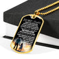 to My Daughter Dog Tag Custom Love Dad - Never Lose Necklace Pendant Chains - Father Daughter Gifts for Christmas Birthday Gag Gift Jewelry Silver/Gold