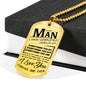 To My Man Dog Tag Chain - Men military Pendant husband-19.12