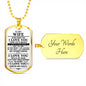 Meaningful Quote to My Wife Never Forget That I Love You Dog Tag Necklace Birthday Anniversary Graduation Gift Wife Necklace 30 inch Chain Luxury Necklace (Silver) Stainless Steel