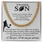 ASIN: B0BK4L69WP SKU: NecklaceforSON-Mom_4Standard+Silver Football Gift For Son, Cuban Link Chain Gift