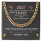Fathers Day Gifts for Mens Cuban Link Chain Necklace for Dad for Boyfriend Sliver Gold Stainless Steel on Birthday, Father's Day fix