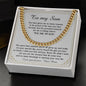 Cuban Link Chain Necklace for Son, Wedding Gift for Son from Mom, Son Sentimental Wedding Present, Son Get Married Gift Luxu