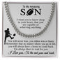 ASIN: B0BK4L69WP SKU: NecklaceforSON-Mom_4Standard+Silver Football Gift For Son, Cuban Link Chain Gift