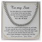 Cuban Link Chain Necklace for Son, Wedding Gift for Son from Mom, Son Sentimental Wedding Present, Son Get Married Gift Luxu