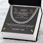 Fathers Day Gifts for Mens Cuban Link Chain Necklace for Dad for Boyfriend Sliver Gold Stainless Steel on Birthday, Father's Day fix