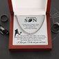 ASIN: B0BK4L69WP SKU: NecklaceforSON-Mom_4Standard+Silver Football Gift For Son, Cuban Link Chain Gift